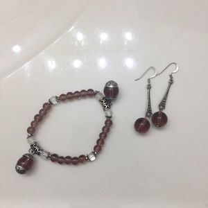 Matching Amethyst Bracelet and Earrings